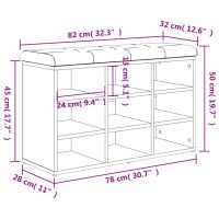 vidaXL Skobänk sonoma-ek 82x32x50 cm konstruerat trä - Bild 10