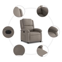 vidaXL Elektrisk reclinerfåtölj taupe tyg - Bild 7