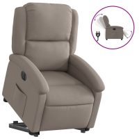 vidaXL Elektrisk reclinerfåtölj med uppresningshjälp taupe tyg - Bild 2