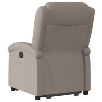 vidaXL Elektrisk reclinerfåtölj med uppresningshjälp taupe tyg - Bild 4