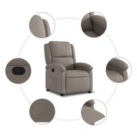 vidaXL Reclinerfåtölj taupe tyg - Bild 7