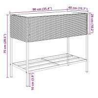 vidaXL Odlingslådor med hylla 2 st svart 90x40x75 cm konstrotting - Bild 12