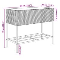 vidaXL Odlingslådor med hylla 2 st brun 90x40x75 cm konstrotting - Bild 12