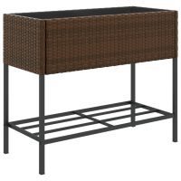 vidaXL Odlingslådor med hylla 2 st brun 90x40x75 cm konstrotting - Bild 5