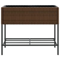 vidaXL Odlingslådor med hylla 2 st brun 90x40x75 cm konstrotting - Bild 6