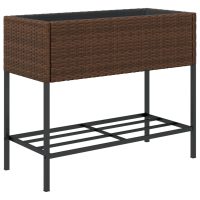 vidaXL Odlingslådor med hylla 2 st brun 90x40x75 cm konstrotting - Bild 8