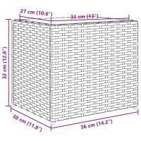 vidaXL Odlingslådor 2 st svart 36x30x32 cm konstrotting - Bild 12