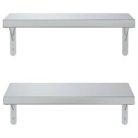 vidaXL Vägghyllor 2 st 50x23,5 cm silver rostfritt stål - Bild 5