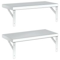 vidaXL Vägghyllor 2 st 50x23,5 cm silver rostfritt stål - Bild 7