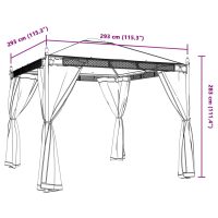 vidaXL Paviljong med nätväggar gräddvit 2,93x2,93 m stål - Bild 9