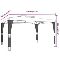 vidaXL Paviljong med dubbelt tak gräddvit 3,98x2,98 m stål - Bild 8