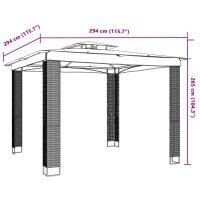 vidaXL Paviljong med dubbelt tak gräddvit 2,94x2,94 m stål - Bild 8