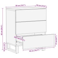 vidaXL Sängbord 50x34x62 cm massivt grovt mangoträ - Bild 11