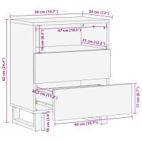 vidaXL Sängbord 50x34x62 cm massivt grovt mangoträ - Bild 11