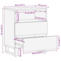 vidaXL Sängbord brun 50x34x62 cm massivt mangoträ - Bild 11