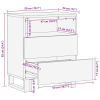 vidaXL Sängbord 50x34x62 cm massivt mangoträ - Bild 11