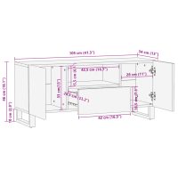 vidaXL Tv-bänk 100x34x46 cm massivt grovt mangoträ - Bild 10