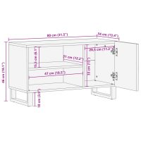 vidaXL Tv-bänk 80x34x46 cm massivt grovt mangoträ - Bild 9