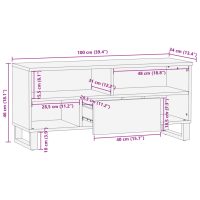 vidaXL Tv-bänk 100x34x46 cm massivt grovt mangoträ - Bild 11