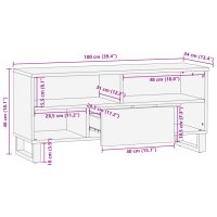 vidaXL Tv-bänk brun 100x34x46 cm massivt mangoträ - Bild 11