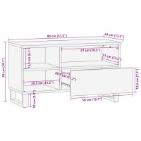 vidaXL Tv-bänk 80x34x46 cm massivt grovt mangoträ - Bild 11