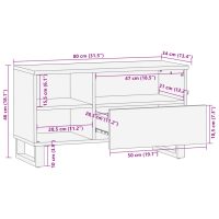 vidaXL Tv-bänk brun 80x34x46 cm massivt mangoträ - Bild 11