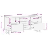 vidaXL Tv-bänk 100x34x46 cm massivt grovt mangoträ - Bild 11