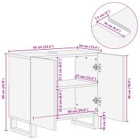 vidaXL Tvättställsskåp 62x34x58 cm massivt grovt mangoträ - Bild 11