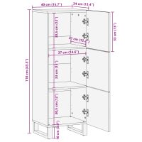 vidaXL Högskåp 40x34x110 cm massivt grovt mangoträ - Bild 10