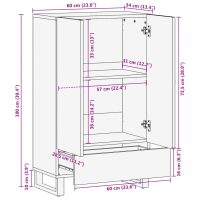 vidaXL Högskåp 60x34x100 cm massivt mangoträ - Bild 12