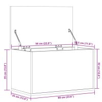 vidaXL Förvaringslåda vit 60x35x35 cm konstruerat trä - Bild 11