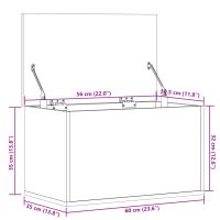 vidaXL Förvaringslåda svart 60x35x35 cm konstruerat trä - Bild 11