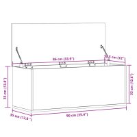 vidaXL Förvaringslåda vit 90x35x35 cm konstruerat trä - Bild 11