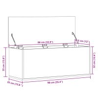 vidaXL Förvaringslåda svart 90x35x35 cm konstruerat trä - Bild 11