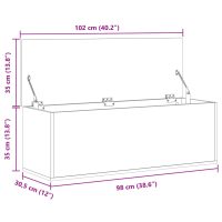 vidaXL Förvaringslåda vit 102x35x35 cm konstruerat trä - Bild 11