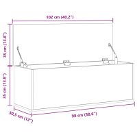 vidaXL Förvaringslåda betonggrå 102x35x35 cm konstruerat trä - Bild 11