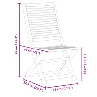 vidaXL Hopfällbara trädgårdsstolar 6 st 51x66x95 cm massivt akaciaträ - Bild 9