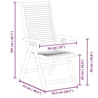 vidaXL Justerbara trädgårdsstolar 8 st 56x72x107 cm massivt akaciaträ - Bild 9