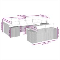 vidaXL Loungegrupp 10 delar med svarta dynor konstrotting - Bild 3