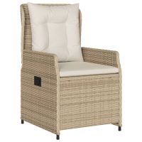 vidaXL Bistrogrupp med dynor 3 delar beige konstrotting - Bild 3