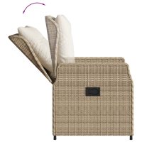 vidaXL Bistrogrupp med dynor 3 delar beige konstrotting - Bild 6