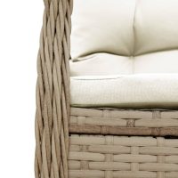 vidaXL Bistrogrupp med dynor 3 delar beige konstrotting - Bild 7