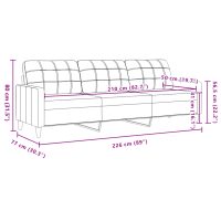 vidaXL 3-sitssoffa mörkgrå 210 cm tyg - Bild 8