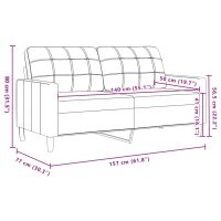 vidaXL 2-sitssoffa vinröd 140 cm sammet - Bild 8