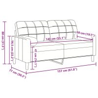 vidaXL 2-sitssoffa med prydnadskuddar vinröd 140 cm sammet - Bild 7