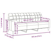 vidaXL 3-sitssoffa med prydnadskuddar gul 180 cm sammet - Bild 7