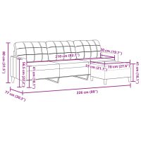 vidaXL 3-sitssoffa med fotpall Svart 210 cm tyg - Bild 7