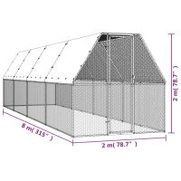 vidaXL Hönsbur 2x8x2 m galvaniserat stål - Bild 5