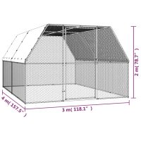 vidaXL Hönsbur 3x4x2 m galvaniserat stål - Bild 5