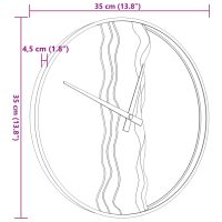 vidaXL Väggklocka brun Ø35 cm järn och ekträ - Bild 7